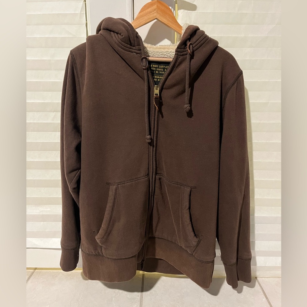 Old Navy Surplus Brown Heavyweight Sherpa Liner Jacket
